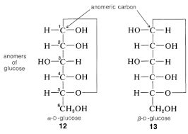 The term anomers of glucose refers to: