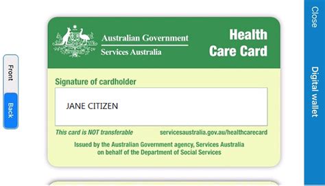 Digital card - Pensioner Concession Card - Services Australia