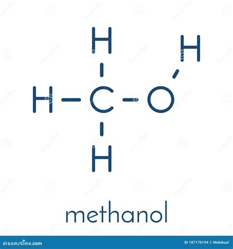 Methanol Methyl Alcohol, MeOH Molecule. Highly Toxic. Skeletal Formula. Stock Vector ...