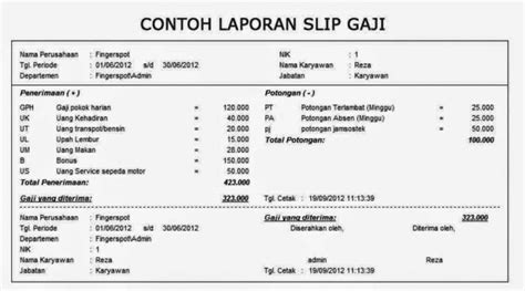 Contoh Slip Gaji Dari Kepala Desa - Guru Paud