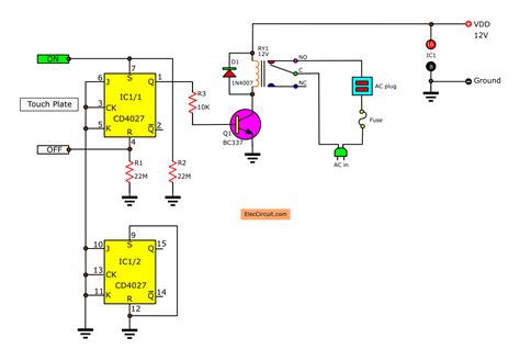 8 simple touch switch circuit projects | ElecCircuit.com