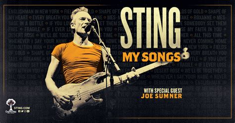 Sting: My Songs 2023 Critically Acclaimed World Tour Comes To North ...