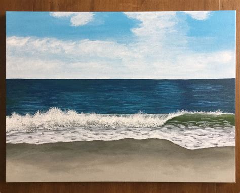 Acrylic seascape by Eileen McKenna | Seascape, Wave painting, Acrylic painting techniques