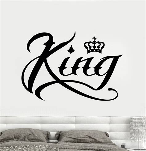 Vinyl Wall Decal King Word Inscription Crown Stickers (1715ig) | Idee ...