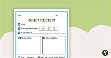 Daily Review Template | Teach Starter