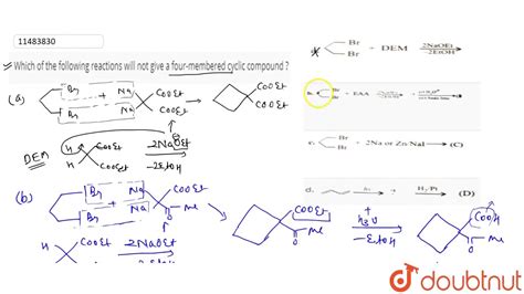 Which of the following reactions will not give a four-membered cyclic compound ? - YouTube