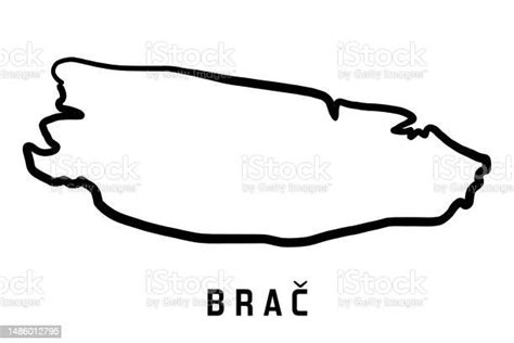 Brac Island Simple Outline Vector Map Stock Illustration - Download ...