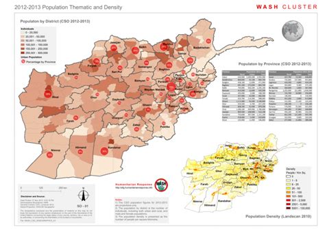 Afghanistan Population Density Map