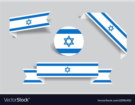 Israeli flag stickers and labels Royalty Free Vector Image