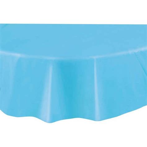 Light Blue Plastic Party Tablecloth, Round, 84in - Walmart.com ...