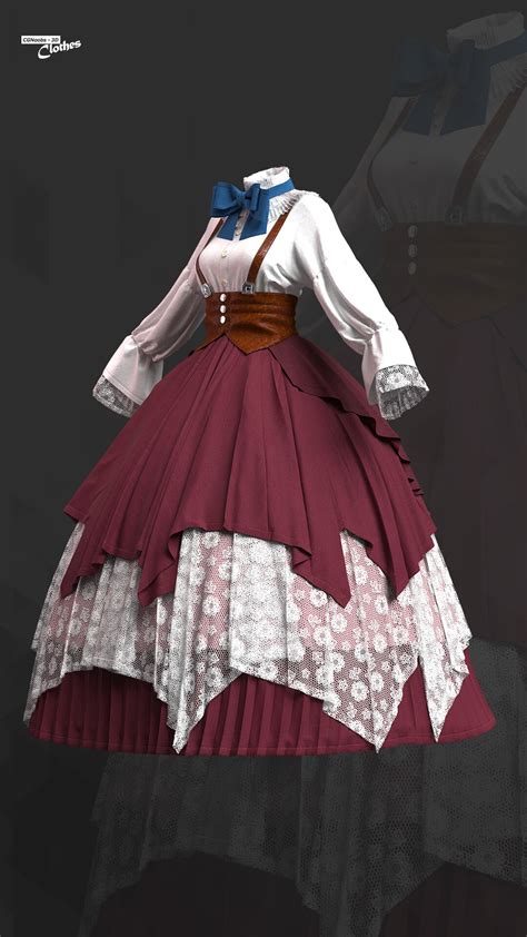 ArtStation - Victorian Style Dress - 70 Marvelous Designer and Clo3D ...