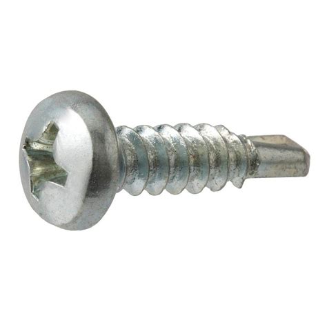 Everbilt #6 x 1/2 in. Zinc-Plated Pan-Head Phillips Self-Drilling Drive ...