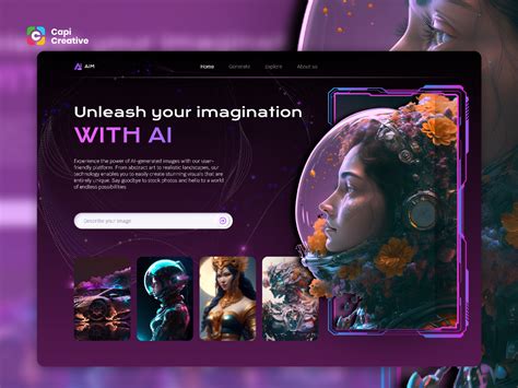 Ai generate image website | Figma