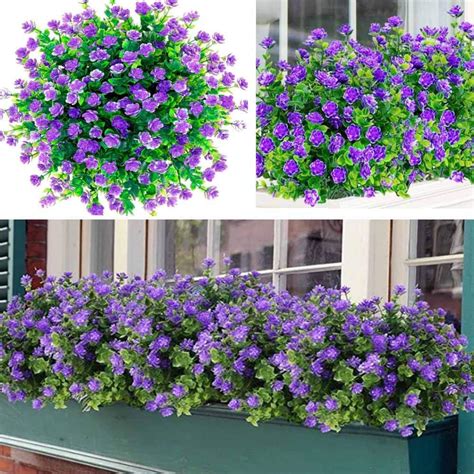 Awtlife 15 pcs Artificial Flowers Outdoor, Artificial Planters Flowers for Outside Outdoor UV ...