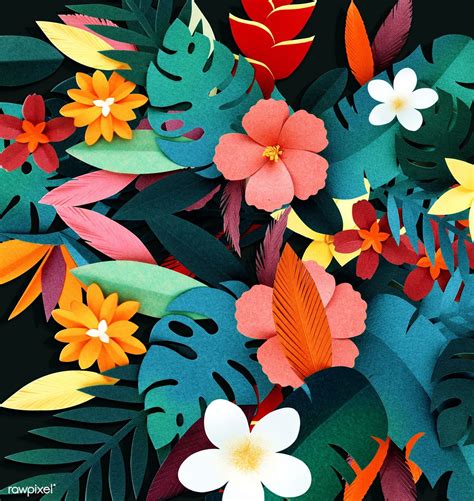 Tropical botanic paper craft handmade collection | premium image by ...