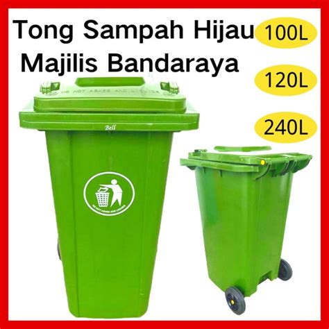 Tong Sampah Hijau Besar Majilis Bandaraya Green Dustbin SWM Outdoor ...