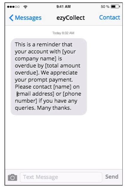 Email and SMS payment reminder templates for overdue invoices