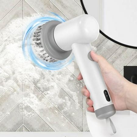 LSLJS Electric Spin Rechargeable Cleaning Tools,Grout Brush, Electric Cleaning Brush With 3 ...