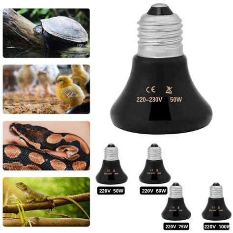 Black Infrared Ceramic Light Reptile Pet Heating Lamp Warming Heater Bulb | Wish