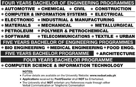 Admission in Pakistan: NED University Karachi Campus Admission