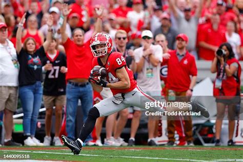 Ladd McConkey of the Georgia Bulldogs catches a pass for a touchdown... News Photo - Getty Images