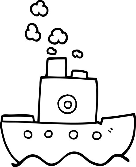 line drawing cartoon ship 12151172 Vector Art at Vecteezy