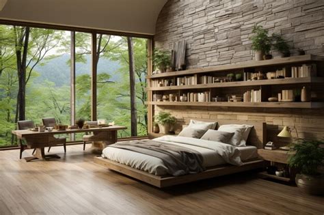 Premium AI Image | Bedroom with natural design