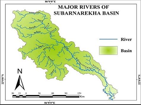 Major rivers of Subarnarekha Basin. Data Source: DEM 90 × 90 m, SRTM ...