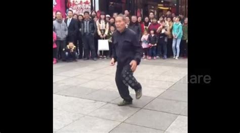 Elderly man shows off hip-hop dancing skills with professional dancers ...