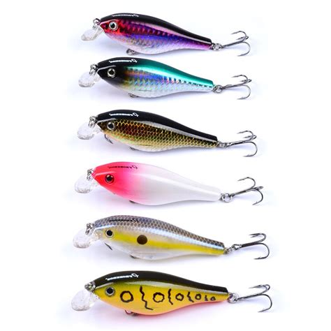 Trout Fishing Lures Wobblers Crankbait Minnow 8.4cm 11.4g 6pcs Hard ...