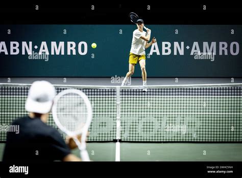 ROTTERDAM - Tennis player Jannik Sinner during training in the run-up ...