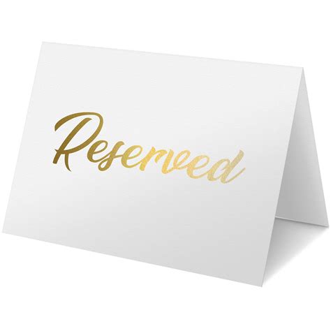 Buy 10 Pack Gold Reserved Table Signs for Wedding Party Restaurant - Reserved Signs for Wedding ...