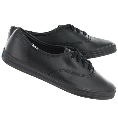 Keds Women's CHAMPION OXFORD black leather sneakers WH45780 | Leather keds, Black leather ...