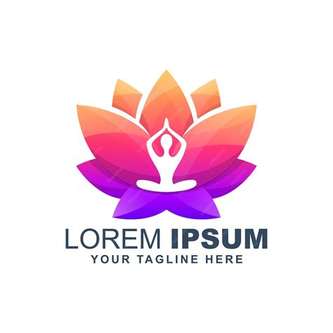 Premium Vector | Yoga lotus flower colorful logo