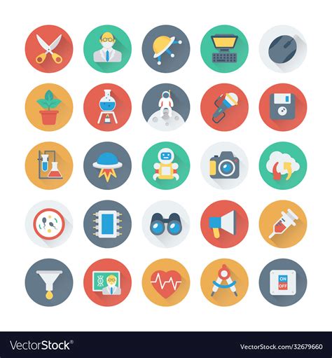 Science and technology colored icons 4 Royalty Free Vector