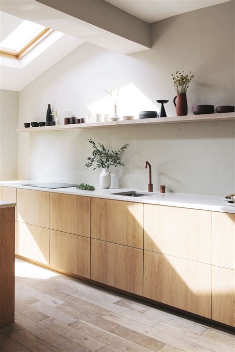 Modern Wood Kitchen, White Oak Kitchen, One Wall Kitchen, Plywood Kitchen, Ikea Kitchen Cabinets ...