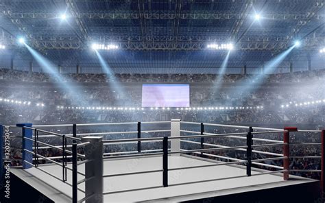 3D render Boxing ring. Boxing arena. Stock Illustration | Adobe Stock