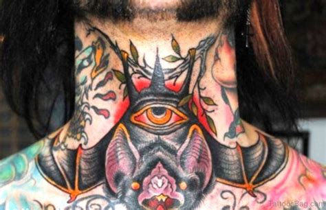 33 Stunning Bat Tattoos On Neck