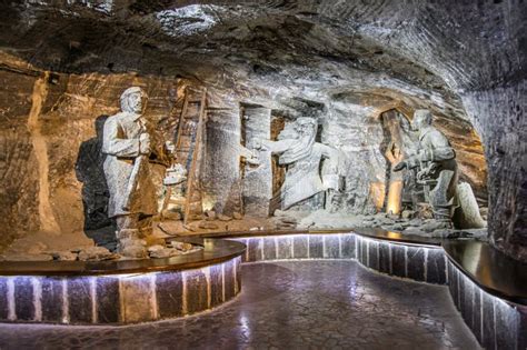 Wieliczka, Poland- July 16, 2023: Szyb Danilowicza Wieliczka Salt Mine Statues and Sculptures ...