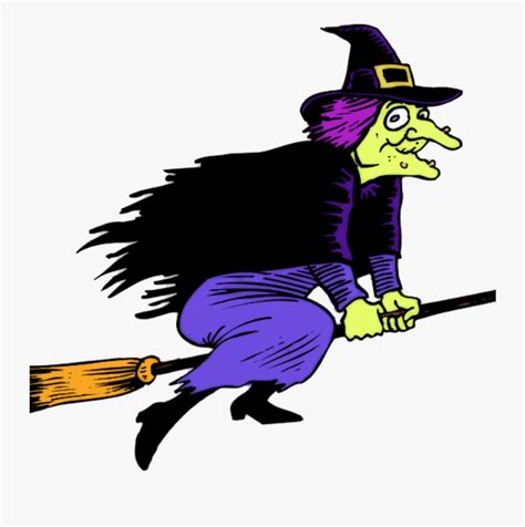 Witch On Broom Clipart This Cartoon Clip Art Of A Witch - Witch Clipart ...