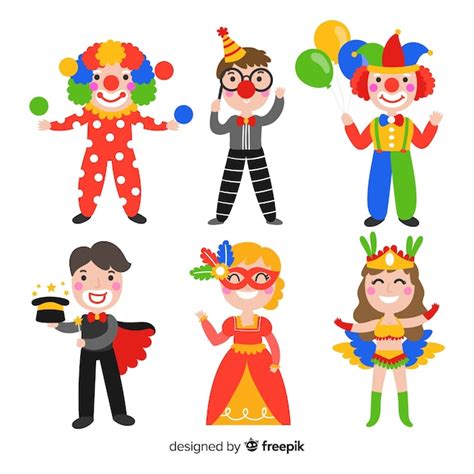 Personnages de carnaval en costumes | Télécharger des Vecteurs gratuitement