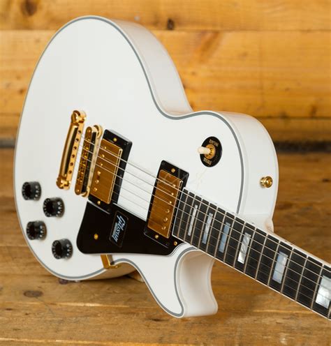 Gibson Les Paul Custom Alpine White Gold Hardware - Peach Guitars