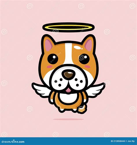 A Cartoon Character from a Cute Dog Animal To a Flying Angel Stock ...