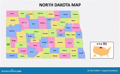 North Dakota Map. District Map of North Dakota in District Map of North ...