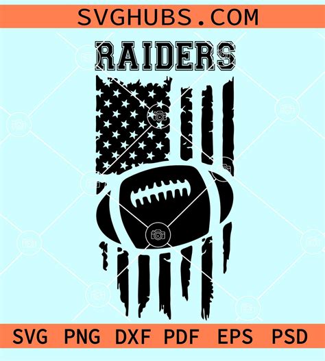 Raiders football flag SVG, Raiders flag SVG, Raiders Football Svg ...