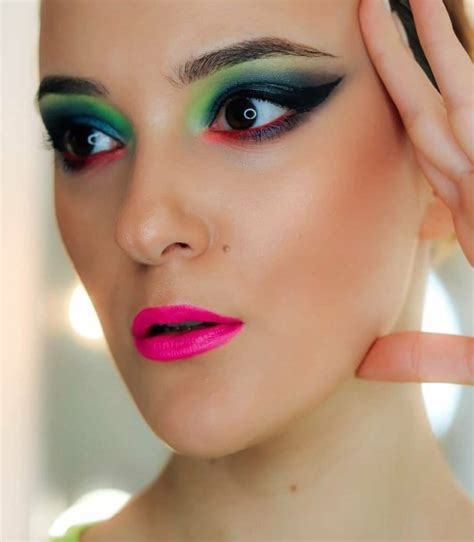 Top 60 Best Neon Makeup Looks For Women - Glowing Face Designs