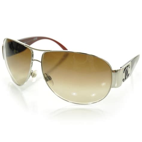 CHANEL Aviator Sunglasses 4128 Brown 22886