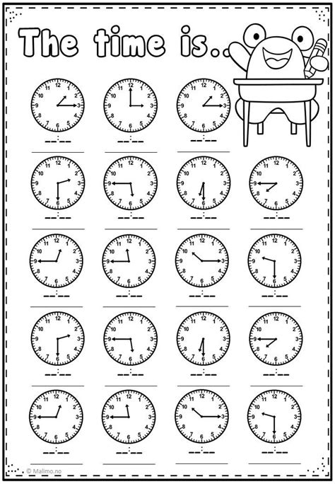 Reading Time Clock Worksheets