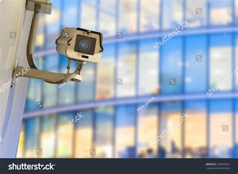 Security Cctv Camera Office Building Night Stock Photo 254850541 ...