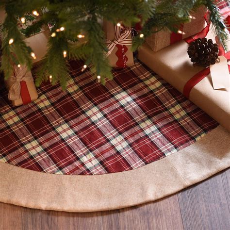 Red Tartan Plaid Christmas Tree Skirt | Diy christmas tree skirt ...